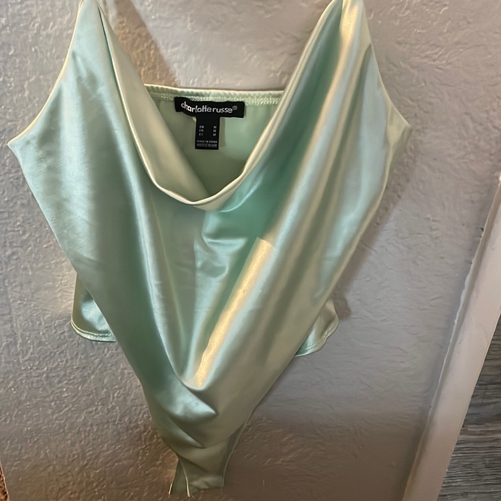 Charlotte Russe Satin Plunging Bodysuit